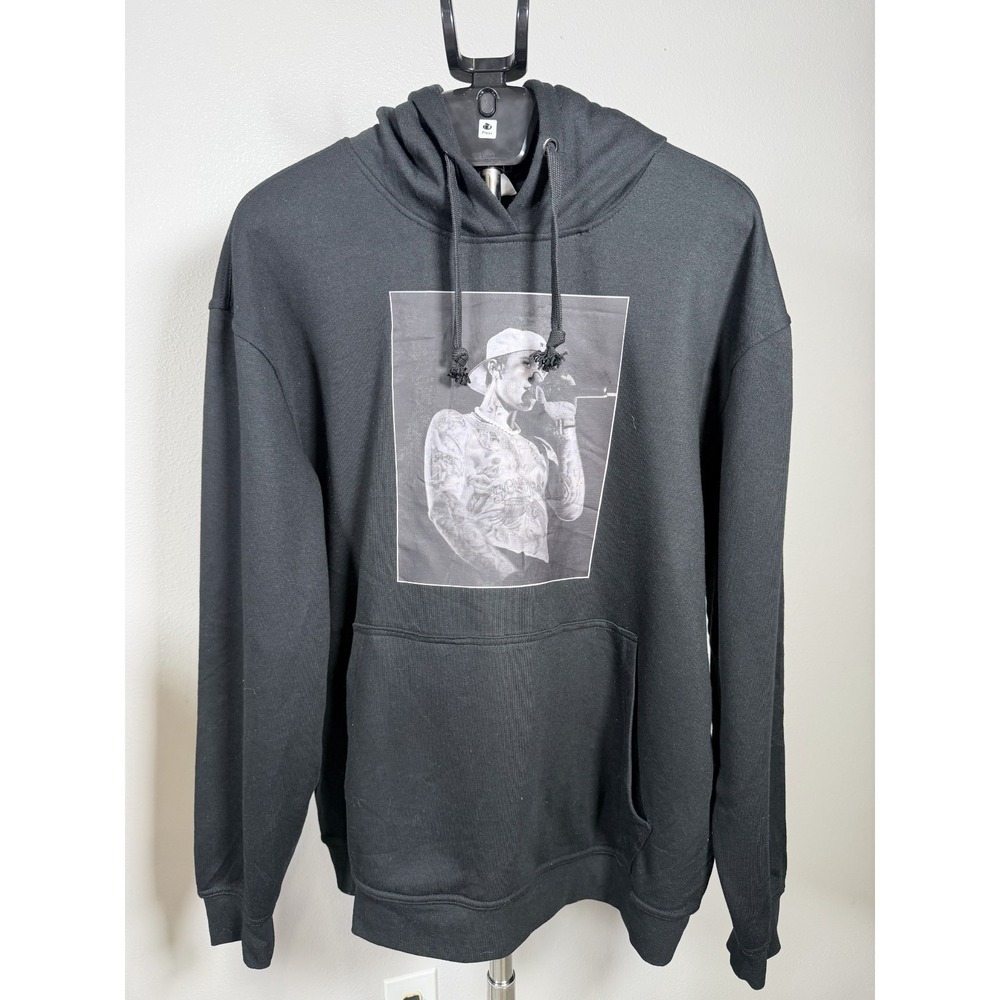 Clique Stockholm Hoodie Mens 2XL Black Cotton Fleece Lined Justin Bieber Graphic